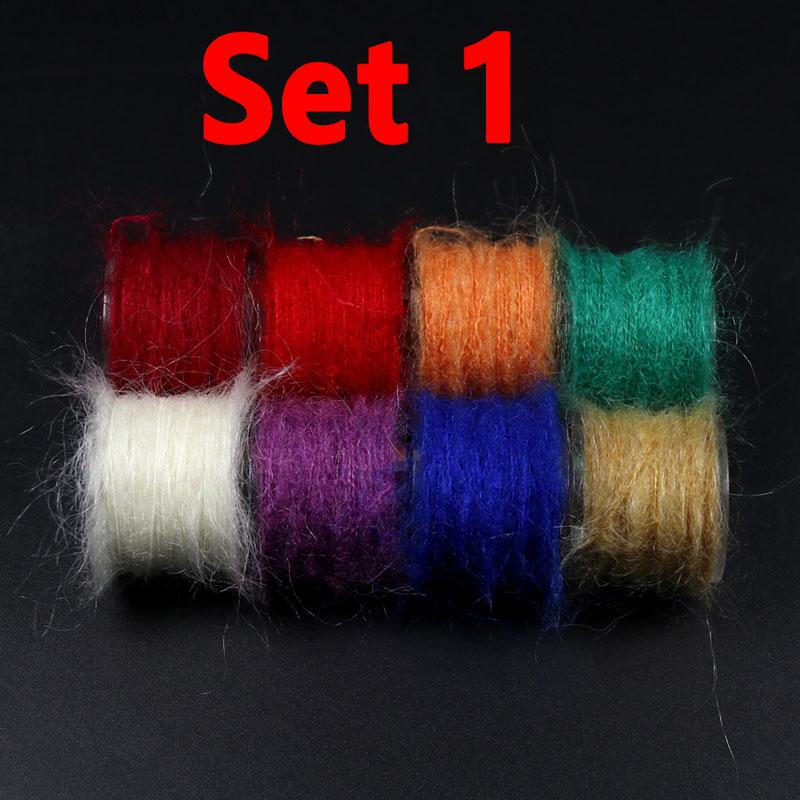 8Spools Color Mix Fox Fur Hair for Fly Tying Streamer Bait Fish Natural Fine Fiber Fly Tying Material