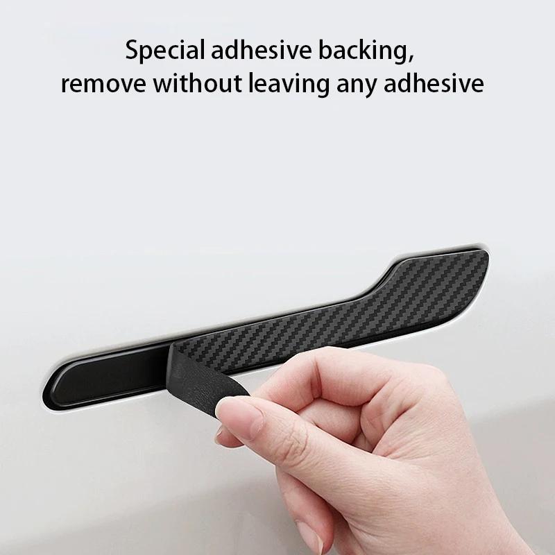 Для модели Y 3 пленка из углеродного волокна для дверных ручек автомобиля декоративная отделка накладка на дверную ручку наклейка отделка защитная пленка для автомобиля аксессуары