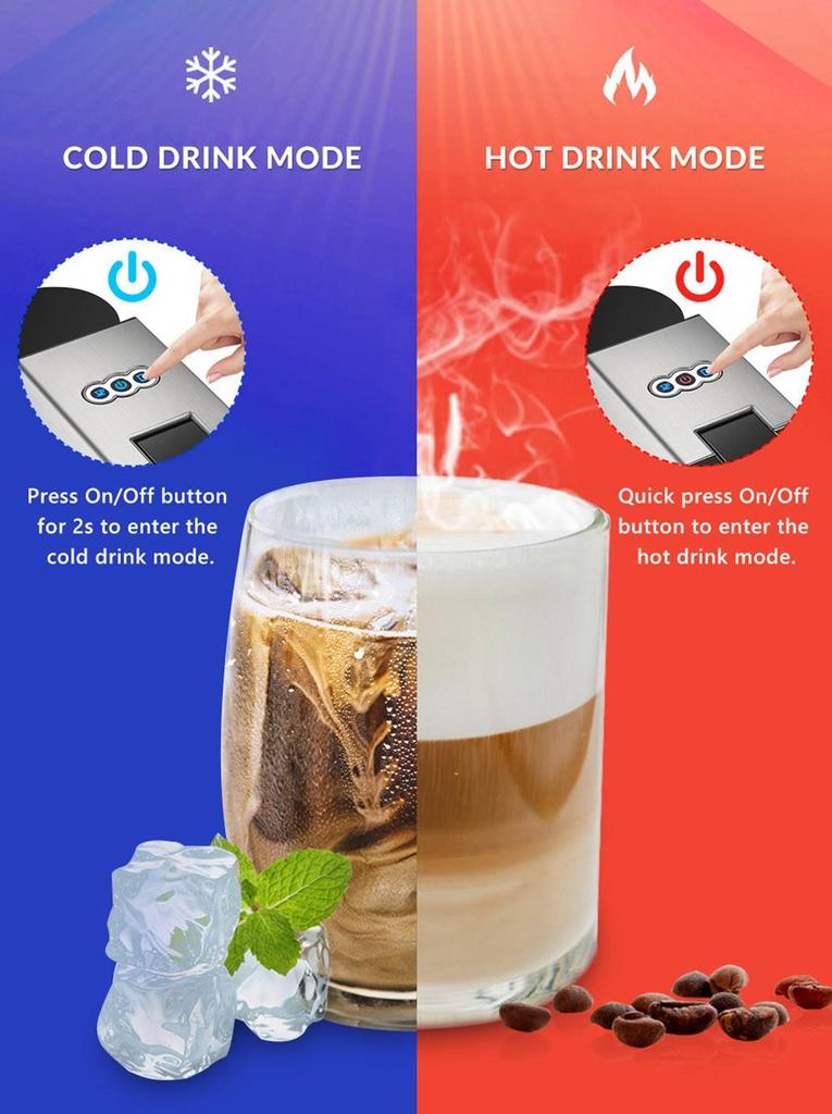 Кофемашина HiBREW H3A 5 в 1, давление 19 бар, холодный/горячий режим, резервуар для воды на 1000 мл, защита от высыхания - серебристый