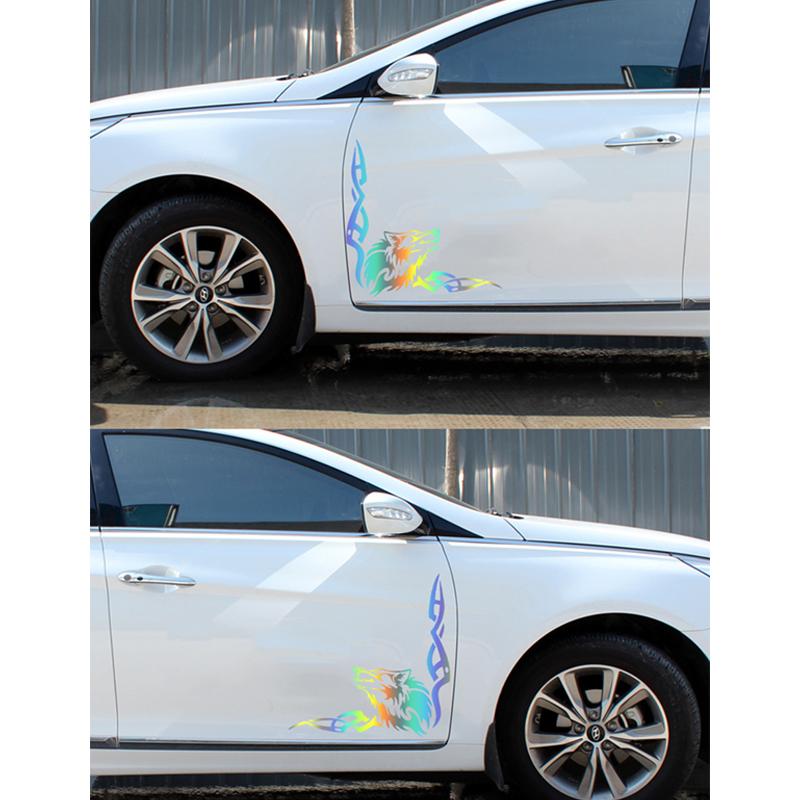30496 #2 шт., наклейка с воющим волком на автомобиль, виниловая наклейка, водонепроницаемые декоративные наклейки для автомобиля