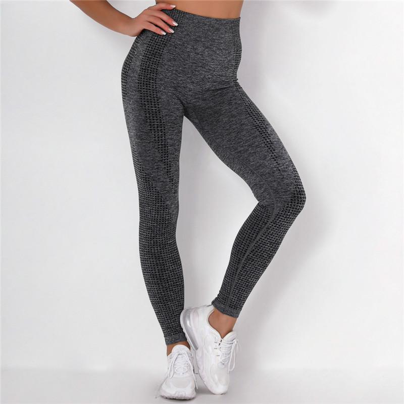 Бесшовные леггинсы Бесшовные однотонные леггинсы для йоги в тренажерном зале с высокой талией