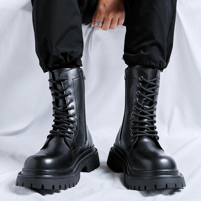 Ботинки Martin мужские в британском стиле с высоким голенищем на толстой подошве, увеличивающие высоту, рабочие ботинки, локомотивные ботинки 2840-R