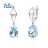 1 пара модных серег с натуральным небесно-голубым топазом в форме капли для женщин, повседневная одежда, изысканные ювелирные изделия из стерлингового серебра 925 пробы