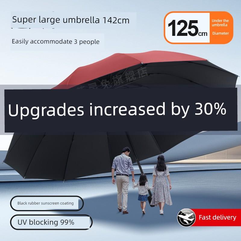 Manual Umbrella Extra Large Thickened Reinforced Large Umbrella for Students for School Men Folding Rain Or Shine Dual-Use Umbrella Women