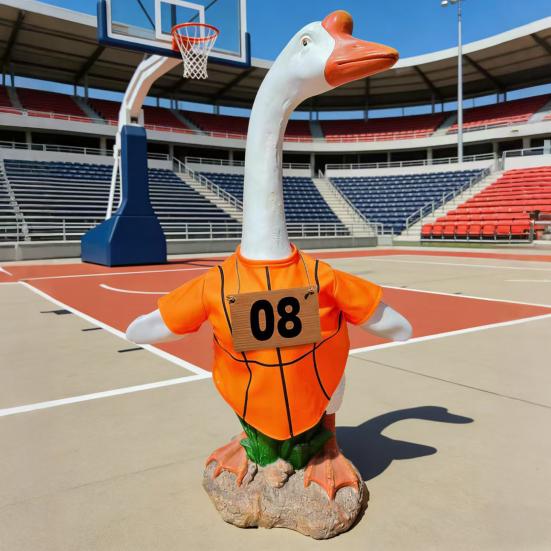 Sports Ball Goose Outfit Soccer Basketball Baseball Rugby Porch Goose Costume Game Day Clothes for 23" H Statue Patio Yard Lawn Decor