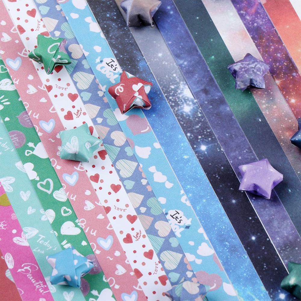 Kids Candy Colors Home Decor DIY Crafts Mix-Color Origami Folding Star Scrapbooking Paper Strips