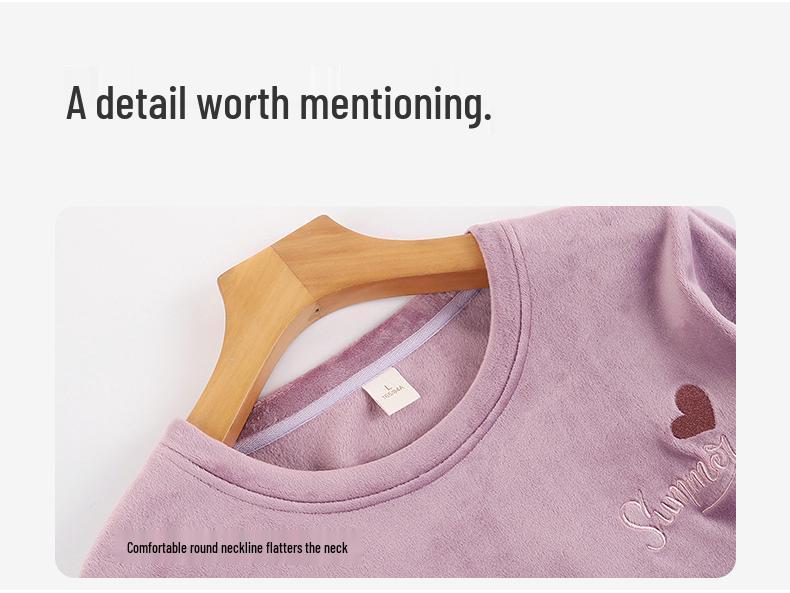 Женская зимняя пижама на флисовой подкладке – Толстый коралловый бархат, Теплый комплект домашней одежды большого размера