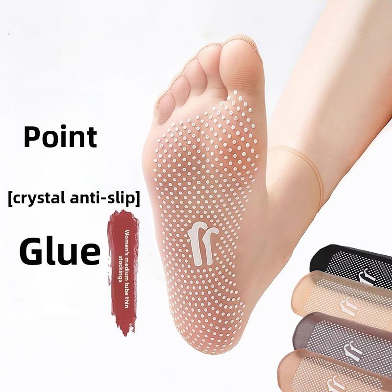5 Pairs of Women's Summer Thin Soles Non Slip Silicone Short Wear Resistant Breathable Point Glue Socks
