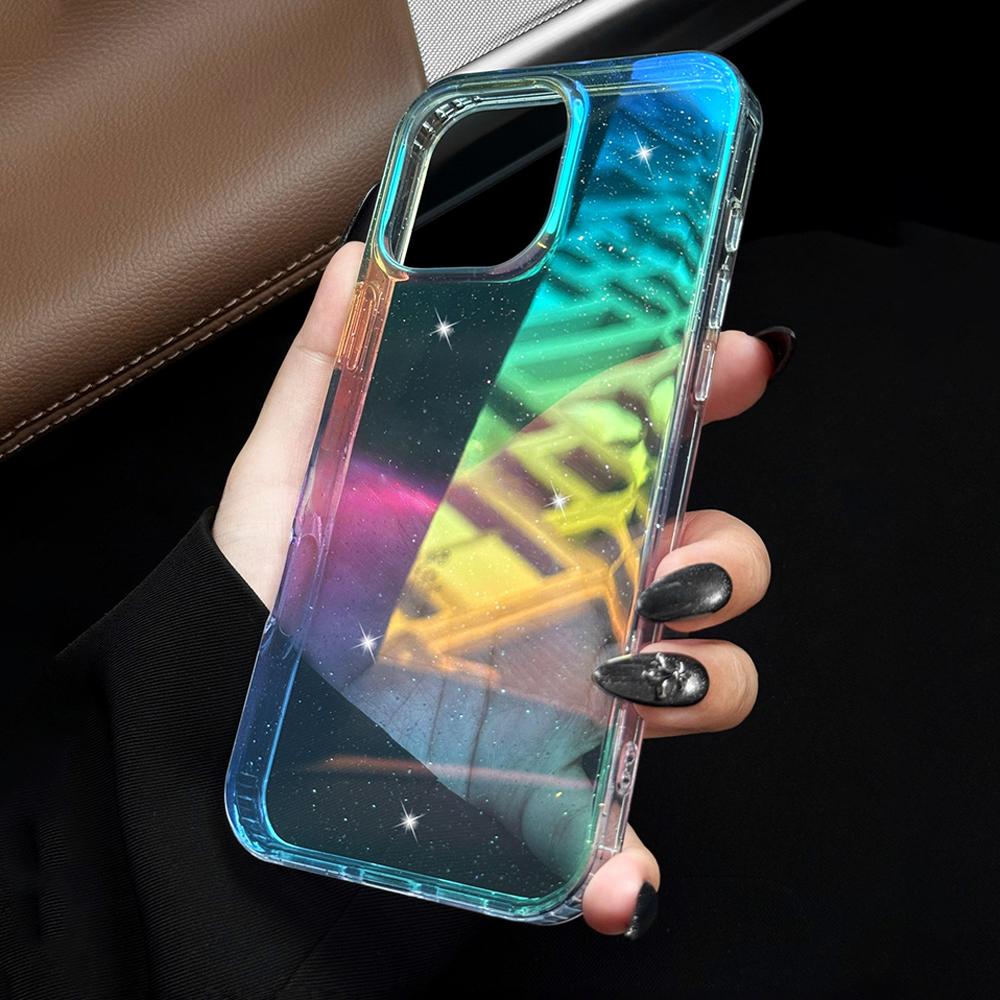 Градиентный Лазерный Блестящий Чехол-Блестки Для Для Iphone 17 Air 16 1 14 13 12 11 Pro Max Plus 16E Сияющее Прозрачное Акриловое Покрытие
