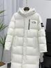 Унисекс длинная толстая пуховая куртка North Face: Зимнее пальто выше колена, водонепроницаемое, с капюшоном