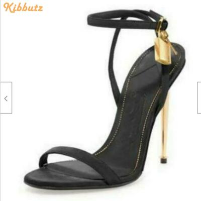 Модные металлические туфли-босоножки с ремешком на щиколотке, с круглым носком, с ремешком-слингом, на высоком каблуке-шпильке, женские модные босоножки с замочком