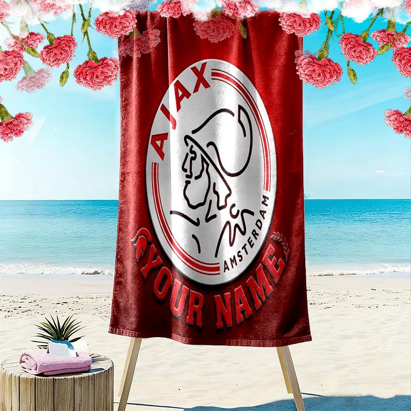 AFC Ajax Custom Name Print Beach Towel, Large Soft Quick Dry Towel for Beach Camping Swimming