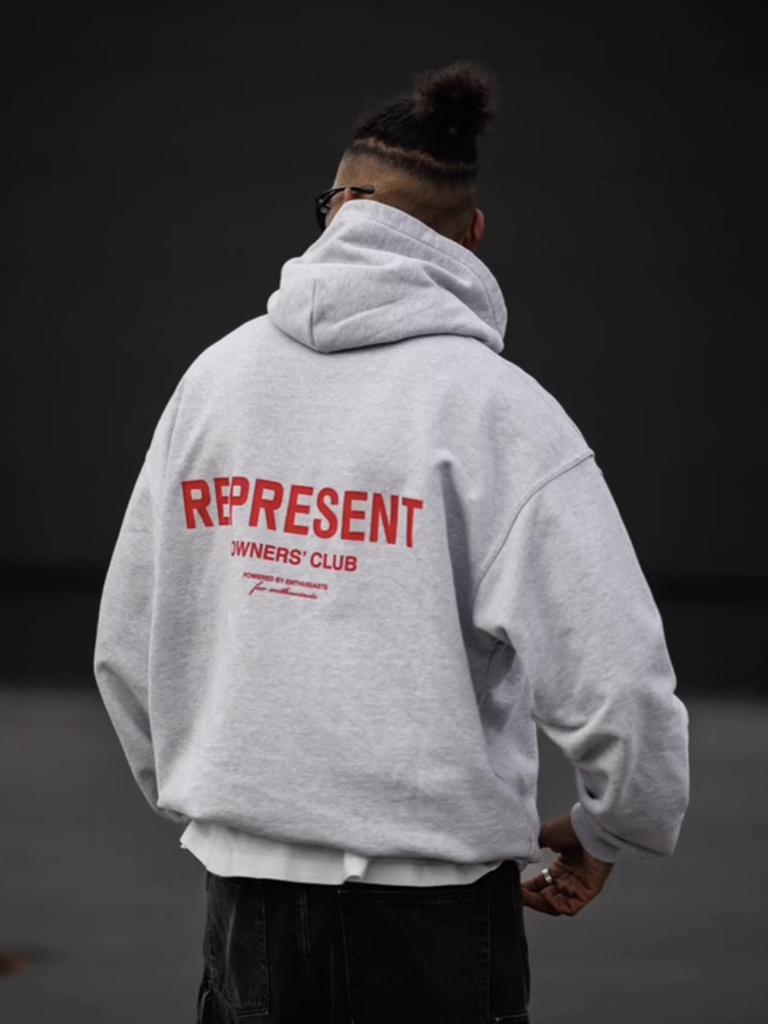 European and American cross-border REPRESENT classic slogan letter printing men's loose hooded sweater women's hoodie tide