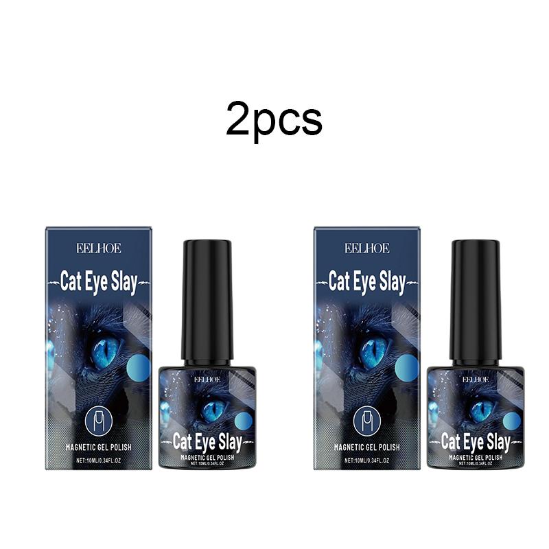 Лак для ногтей EELHOE Cat's Eye Blue Black Стойкий Быстросохнущий Прозрачный желеобразный Черный Синий Мягкий лак для ногтей на водной основе