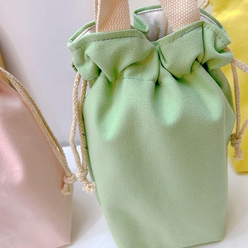 Portable Bottle Drawstring Bag Candy Color Water Bottle Holder Handbag Thermos Pouch  Men/Women