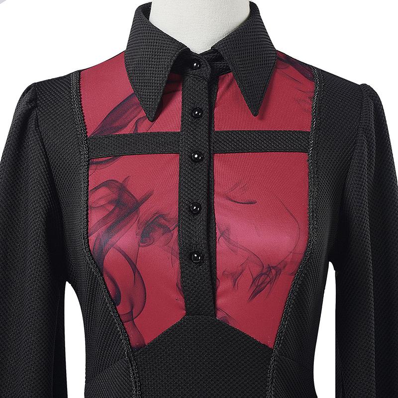 Новое готическое средневековое платье в черном и красном цвете, викторианское платье-корсет в стиле вампира, ренессансный панк, юбка-бюстье на шнуровке в викторианском готическом стиле