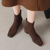 Krazing Pot Cow Suede Winter Med Heels Chelsea Boots Square Toe Women Zipper Size 43 Ankle Boots