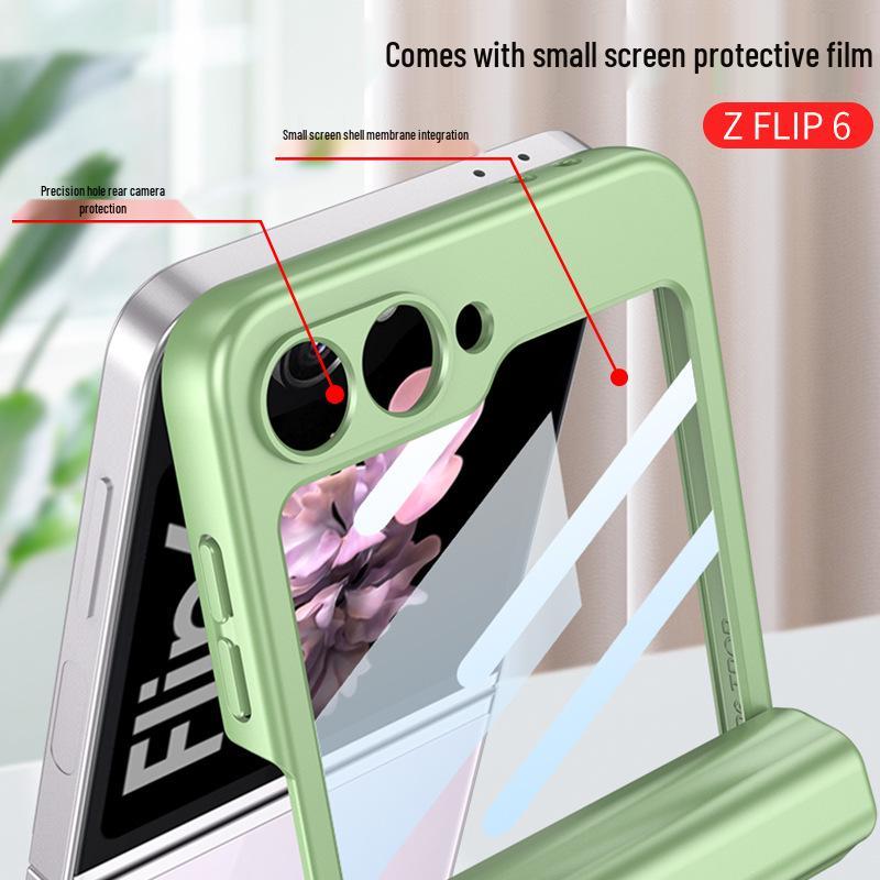 Магнитный чехол-пенал для Samsung Z Flip6: Стильный держатель со складной защитой экрана и прочным жестким корпусом