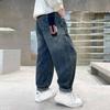 Boys Spring and Autumn Casual Elastic Waist Loose Long Jeans