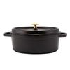 Staub Pico Cocotte Black a Stylish Enamel Pot with Also a Stylish and Kitchen Oval, 27cm, (1102725), Handles. Available Pot, Pan, Utensils.