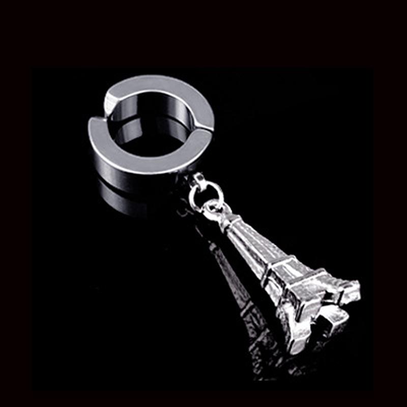 Серьги Simplicity, клипса для ушей в виде геккона, 1 шт., панк, без проколотых ушей, серьги-гвоздики для мужчин и женщин, рука призрака, титановая сталь, серебристо-черная железная башня