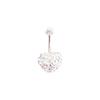 Fashion Punk Crystal Stainless Steel Heart-shaped Navel Piercing Belly Button Rings Umbilical Ring Body Piercing