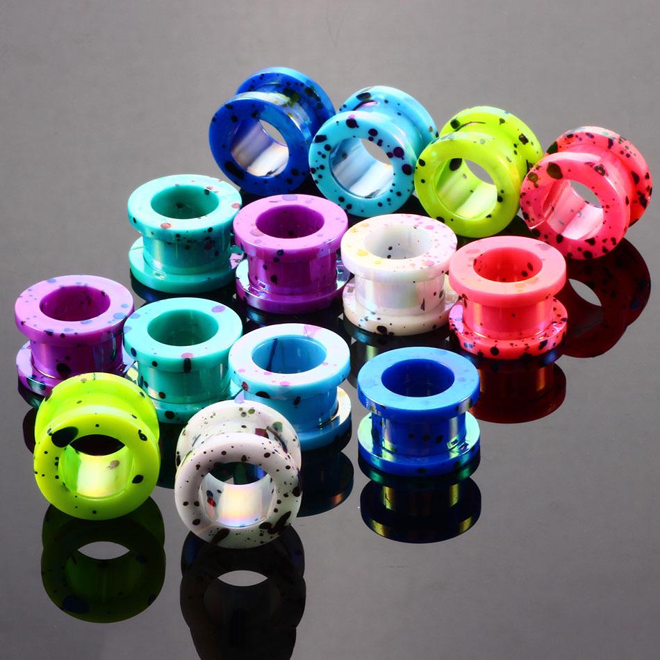 Модные цветочные ушные туннели с панковской красочной росписью 1 пара модных акриловых ушных вкладышей для ушей