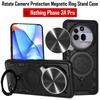 Вращающаяся защита объектива камеры Funda для Nothing Phone 3A Pro Чехол для Nothing Phone 3A Pro 5G Чехол Магнитное кольцо Подставка Держатель Чехол