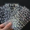 4pcs Gold Holographic Butterfly Nail Art Sticker Shiny Laser Butterflies Nail Decals 13*8cm Adhesive Butterfly Manicure Decor