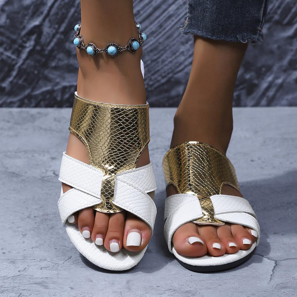 Thick Heel Large Size Slippers Women's 2025 Summer New Fish Mouth Square Fashionable and Comfortable Lazy Foot Thick Heel Beach Sandals