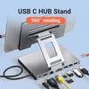 9 в 1 док-станция типа C, держатель планшета, USB C HUB 4K60Hz HDMI USB3.0 5 Гбит/с 1000 Мбит/с Ethernet, подставка для передачи данных для ПК, ноутбука