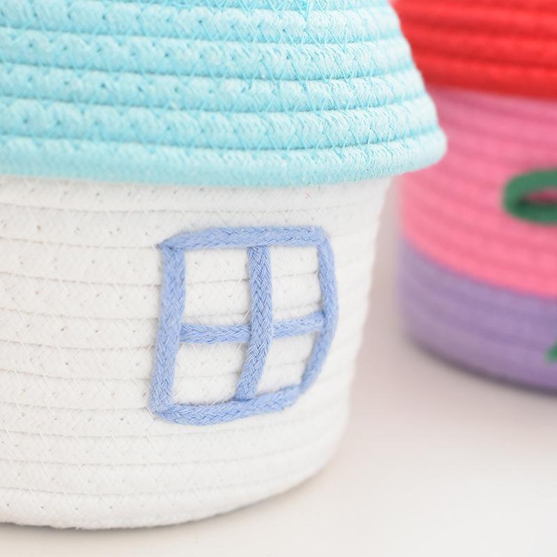 1 шт. Маленькие контейнеры для дома INS с крышкой Домашнее хранение Плетеные корзины из хлопковой веревки Богема 5 стилей