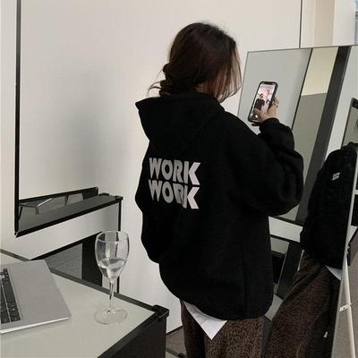 Женские свободные свитера с длинным рукавом и капюшоном с круглым вырезом, женские топы, однотонные толстовки