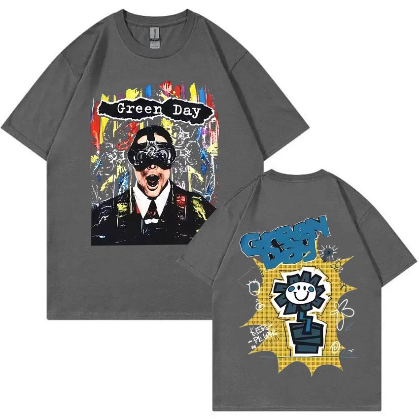 Ограниченный выпуск Панк-рок группы Green Day Футболка Мужская Женская Одежда Хип-хоп Готика Популярные Футболки Мужская Повседневная Хлопок Винтажные Футболки