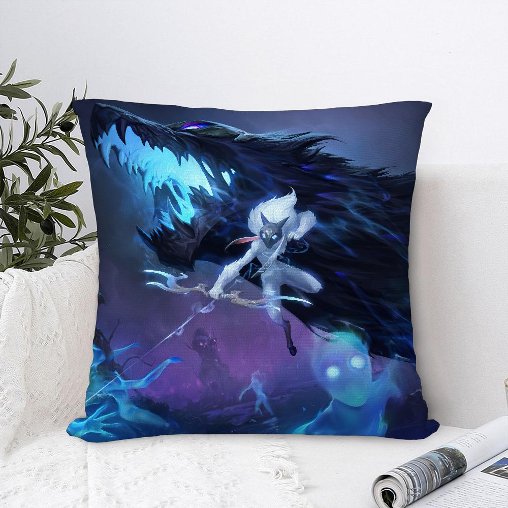 K-Kindred LOL Игровая Наволочка Декоративная для Дивана Домашний Двусторонний Принт Плюшевая Квадратная Наволочка для Подушки Декор Подушки Чехол