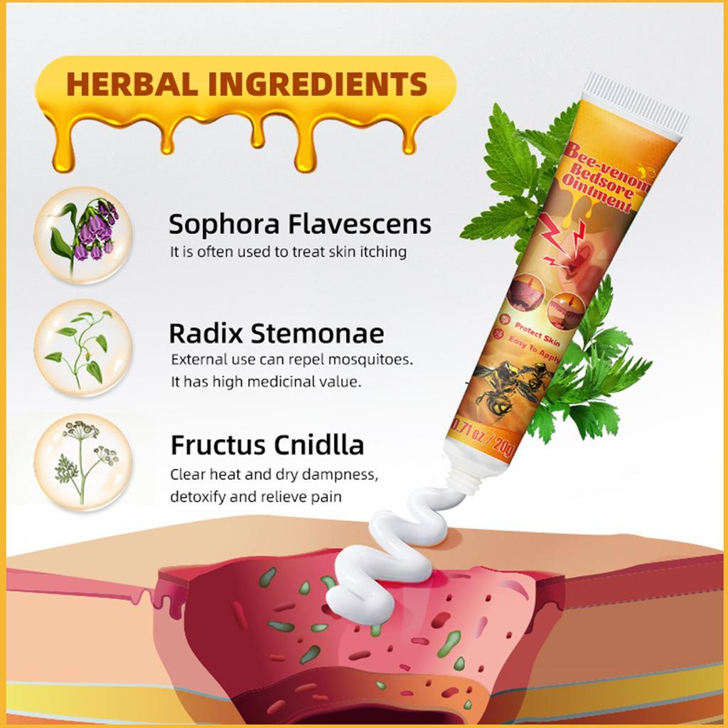 Bee Decubitus Cream Pressure Ulcer Care Elderly Health Skin Care Ointment Reduces Itching And Pain Inhibiting Skin Cream 20g