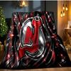 Jersey Devils Flannel Blanket, Use for Birthday/Holiday Gift, Soft Blanket for Sofa/Bed/Camping/Office/Tourism Use,All Seasons