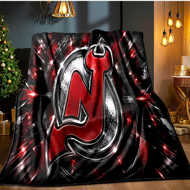 Jersey Devils Flannel Blanket, Use for Birthday/Holiday Gift, Soft Blanket for Sofa/Bed/Camping/Office/Tourism Use,All Seasons
