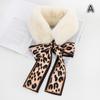 Women Elegant Faux Fur Scarf Plush Leopard Winter Warm Vintage Fluffy Collar Wrap