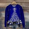 3D-принт с рождественским узором Футболка Топы Женские рождественские свитшоты с длинным рукавом O-образным вырезом Harajuku Streetwear Повседневные пуловеры Футболки