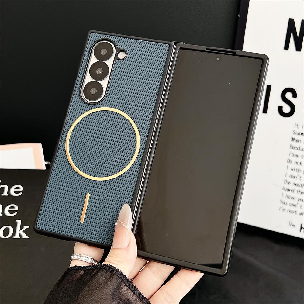 Non-Slip Lattice For Magsafe Magnetic Phone Case for Samsung Z Fold 7 6 5 zfold 4 3 Wireless Charging Protective Cover