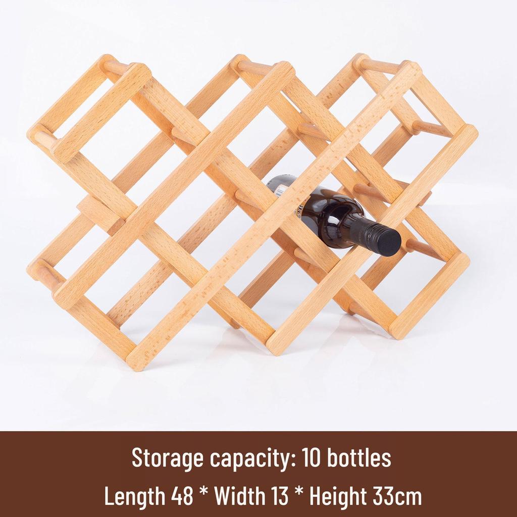 Beech Wood Anti-Shake Red Wine Rack Ornament for Bottle Storage