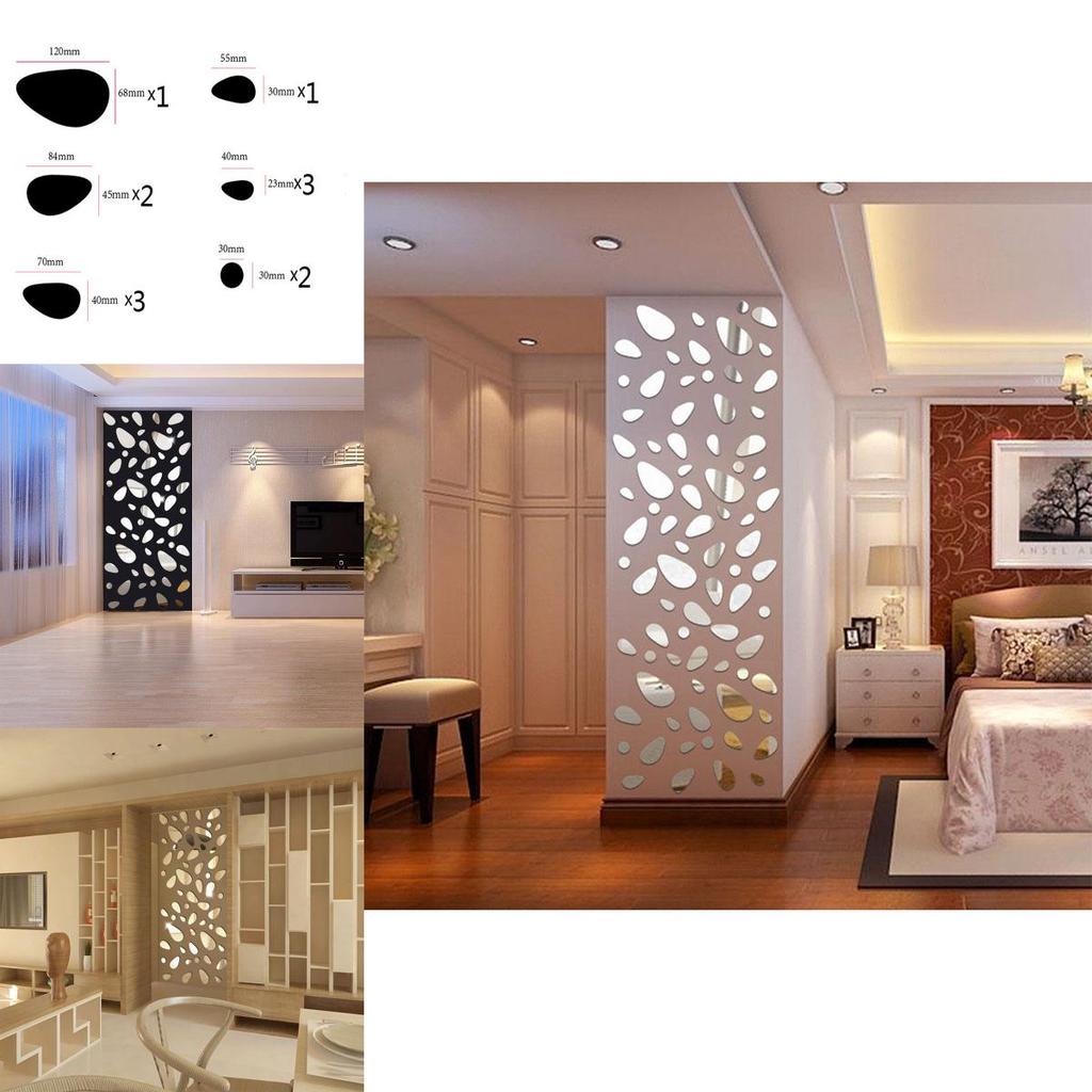 Превосходные 12 шт. 3D зеркальные виниловые наклейки на стену для легкого украшения дома