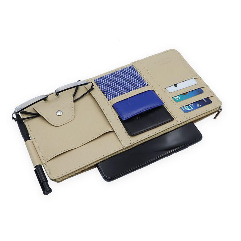 Аксессуары для салона автомобиля Органайзер для солнцезащитного козырька солнцезащитных очков Карманный органайзер с зажимом для хранения