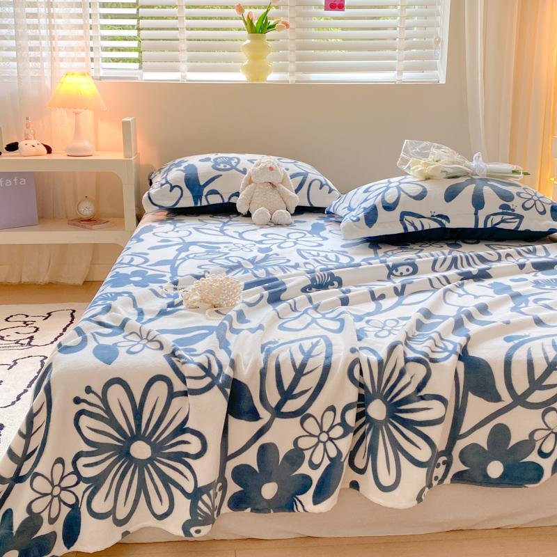 Постельное белье в цветочном стиле, бархатная простыня, плоская простыня для зимы, теплое постельное белье, простыни, приятные к коже, sabanas para cama (Нет наволочки)