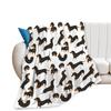 VIKAMA Cute Dachshund Blanket, Soft And Skin-Friendly Flannel Cartoon Printed Blanket, Sofa, Bedroom, Dormitory, Nap Blanket