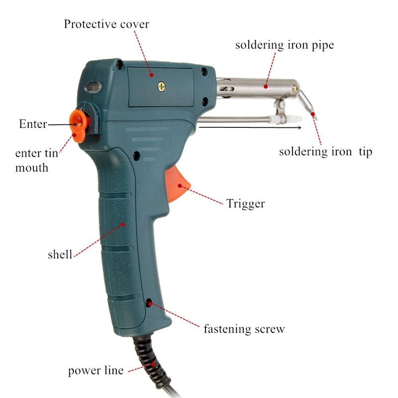 60W Automatic Send Tin Soldering Iron Guns Solder Stand AC Welding Tool Best Price 220V