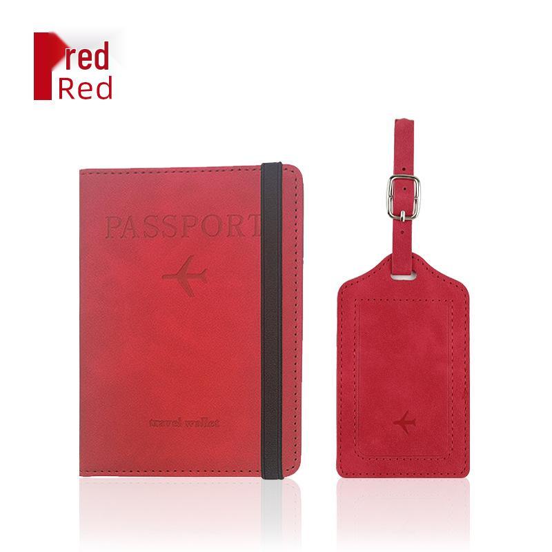 Набор: меняющий цвет держатель для паспорта из ПУ кожи и багажная бирка с RFID-защитой