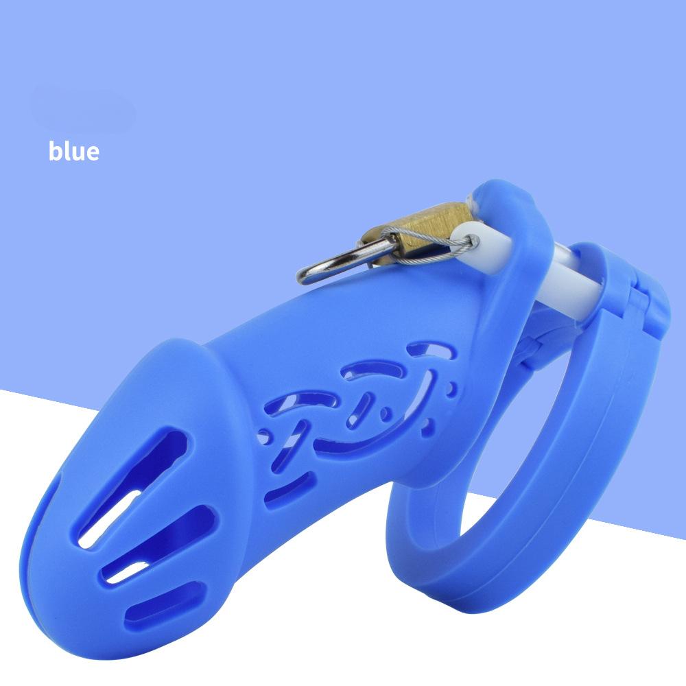 Silicone Chastity Cage Lightweight soft Chastity Belt Male Chastity Devices 5 Cock Rings Bondage Restraint Breathable Penis Cage