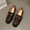 Retro Loafers Women'S Spring And Summer One-Pedal Flat-Soled Single Shoes Soft-Soled French Mary Jane Small Leather Shoes